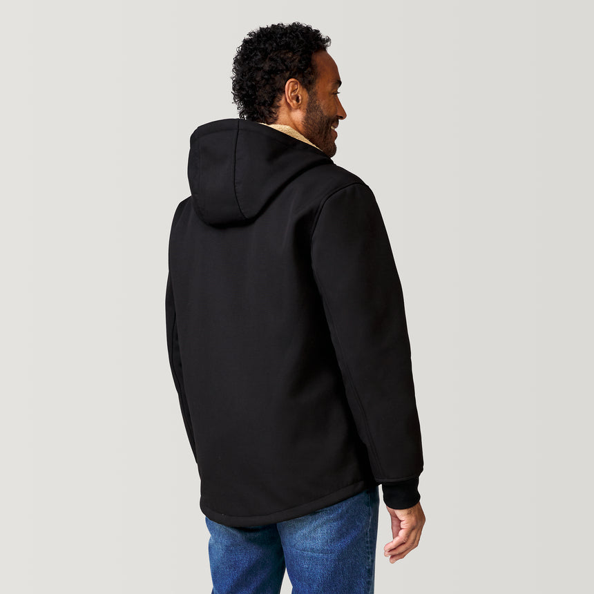 [Jonathan is 6’1” wearing a size Medium.] Men's Wind River Burly Canvas Softshell Jacket - Black - M #color_black