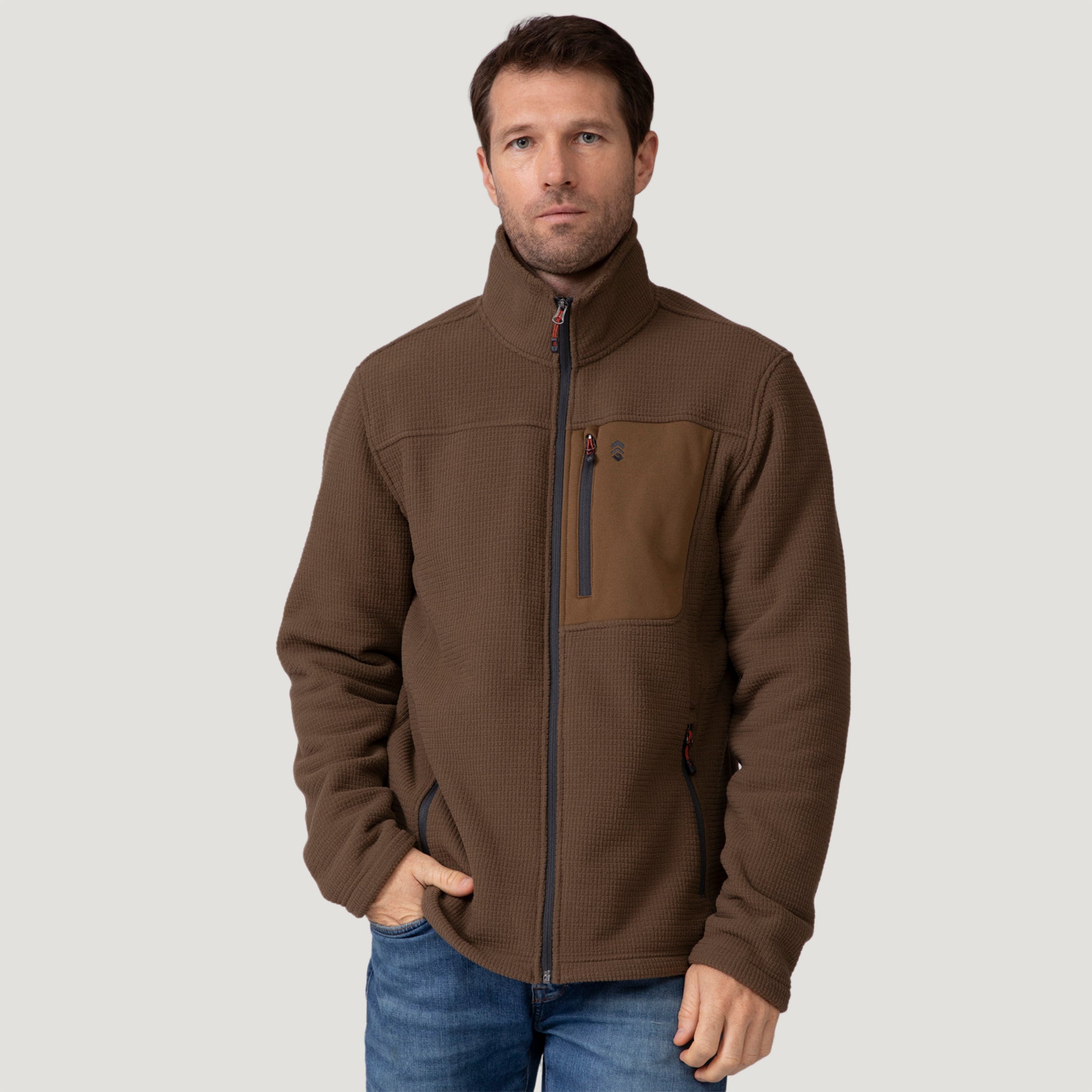 Men s Dire Wolf II Grid Fleece Jacket Free Country