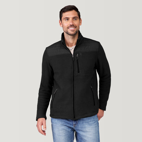 Men's Grid Fleece Chayote Jacket - Black #color_black