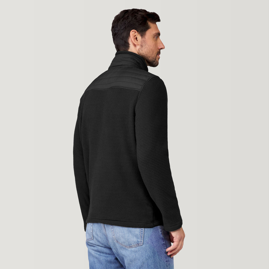 Men's Grid Fleece Chayote Jacket - Black #color_black