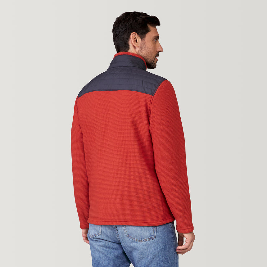 Men's Grid Fleece Chayote Jacket - Firebrick #color_firebrick