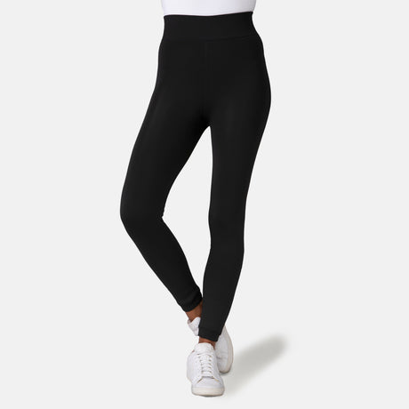 [Model is wearing a size Small.] Women's Faux Fur Lined Legging - S - Black #color_black