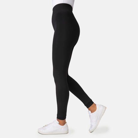 [Model is wearing a size Small.] Women's Faux Fur Lined Legging - S - Black #color_black