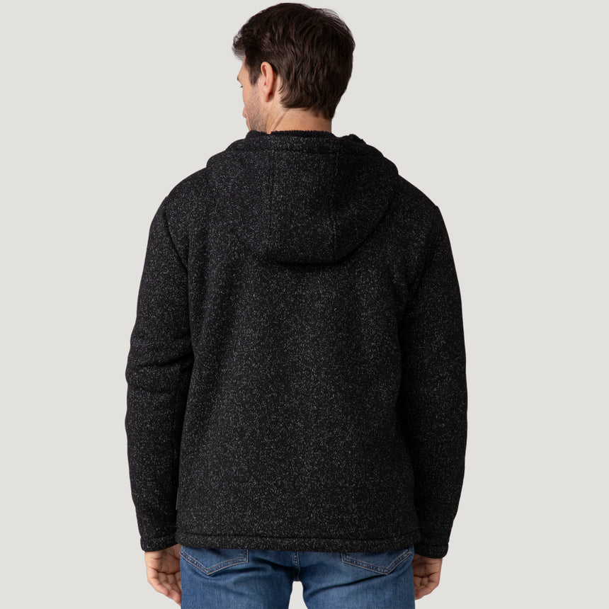 [Vince is 6’1” wearing a size Medium.] Men's Northwood Mountain Fleece Hoodie - Black - M #color_black