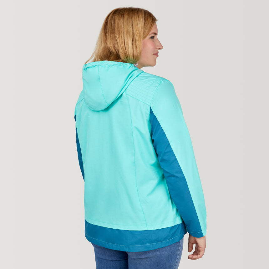 Free Country Women's Plus Size Sunswept Athletx Windbreaker Jacket - Spearmint - 1X #color_spearmint
