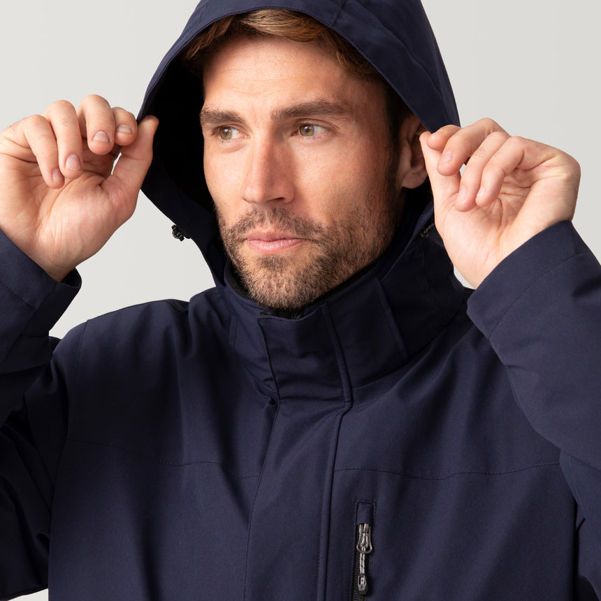 [Matt is 6'2" wearing a size Medium.] Men's Ski Patrol 3-in-1 Systems Jacket - Dark Navy - M #color_dark_navy