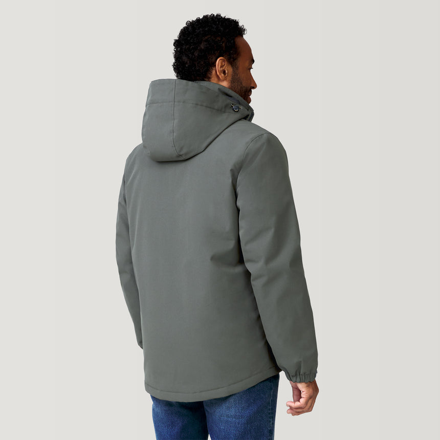 [Jonathan is 6’1” wearing a size Medium.] Men's Chayote Cable Fleece Jacket - Pewter- M #color_pewter