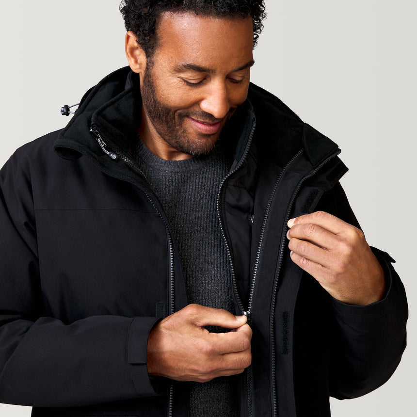 [Jonathan is 6’1” wearing a size Medium.] Men's Ski Patrol 3-in-1 Systems Jacket - Black - M #color_black