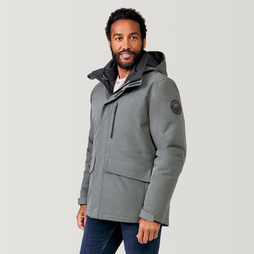 [Jonathan is 6’1” wearing a size Medium.] Men's Ski Patrol 3-in-1 Systems Jacket - Pewter - M #color_pewter