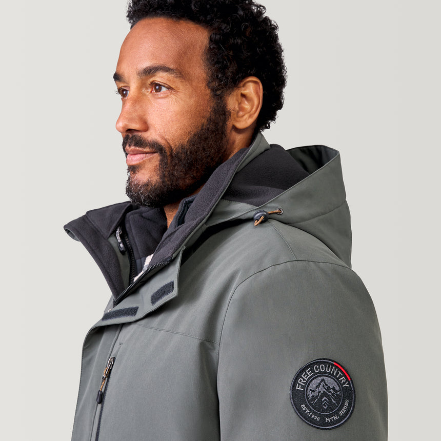 [Jonathan is 6’1” wearing a size Medium.] Men's Ski Patrol 3-in-1 Systems Jacket - Pewter - M #color_pewter