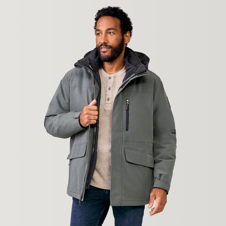 [Jonathan is 6’1” wearing a size Medium.] Men's Ski Patrol 3-in-1 Systems Jacket - Pewter - M #color_pewter