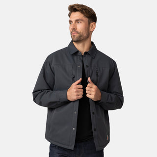[Matt is 6’2” wearing a size Medium.] Men's Brawny Canvas Function Work Shirt - Coal - M #color_coal