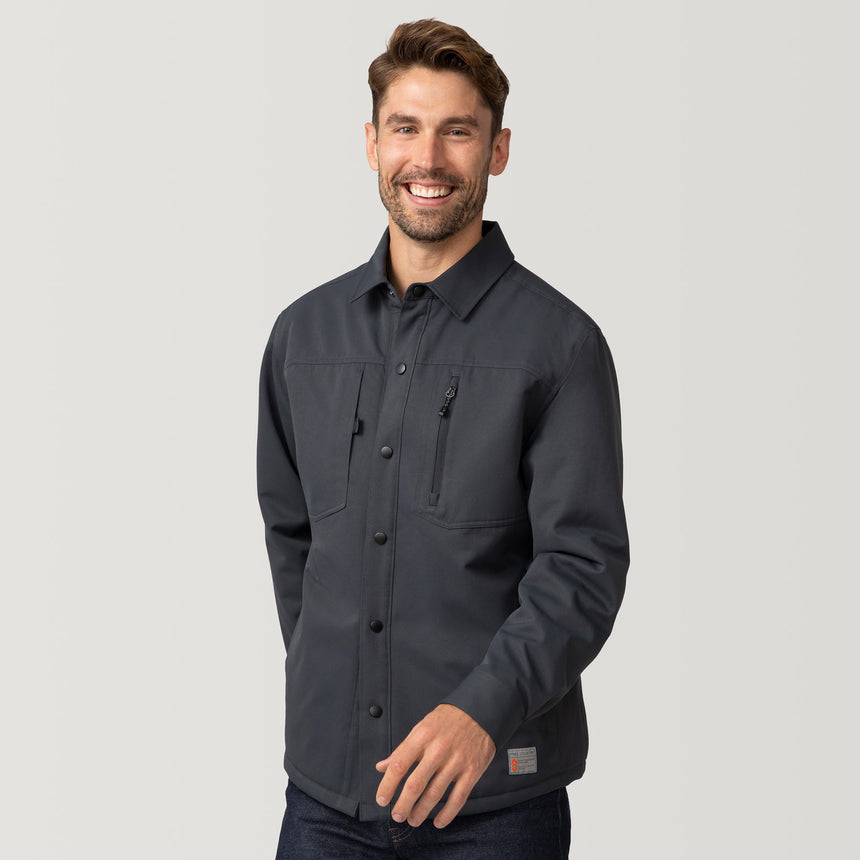 [Matt is 6’2” wearing a size Medium.] Men's Brawny Canvas Function Work Shirt - Coal - M #color_coal