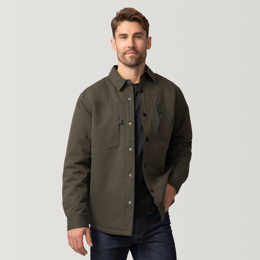 [Matt is 6’2” wearing a size Medium.] Men's Brawny Canvas Function Work Shirt - Olive - M #color_olive