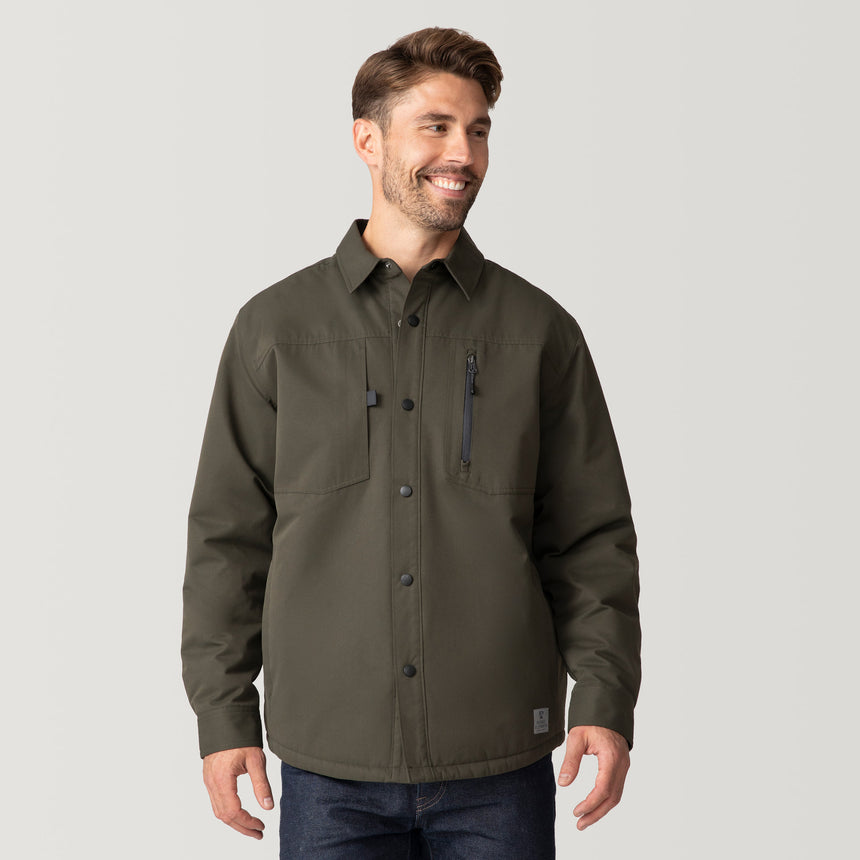 [Matt is 6’2” wearing a size Medium.] Men's Brawny Canvas Function Work Shirt - Olive - M #color_olive