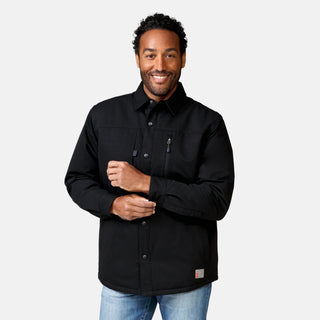 [Jonathan is 6’1” wearing a size Medium.] Men's Brawny Canvas Function Work Shirt - Black - M #color_black