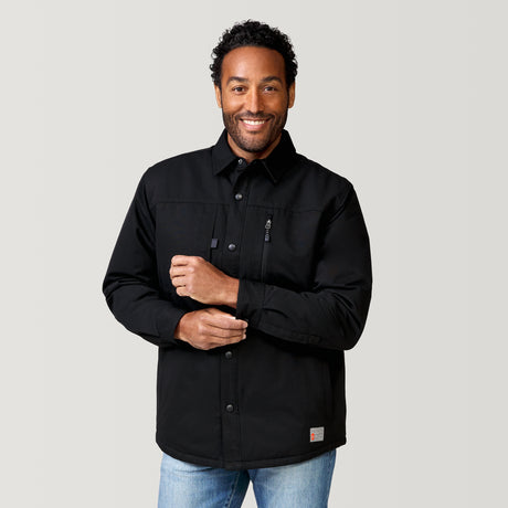 [Jonathan is 6’1” wearing a size Medium.] Men's Brawny Canvas Function Work Shirt - Black - M #color_black