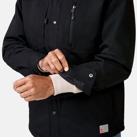 [Jonathan is 6’1” wearing a size Medium.] Men's Brawny Canvas Function Work Shirt - Black - M #color_black