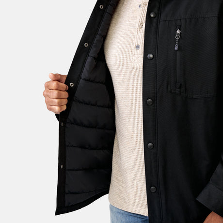 [Jonathan is 6’1” wearing a size Medium.] Men's Brawny Canvas Function Work Shirt - Black - M #color_black