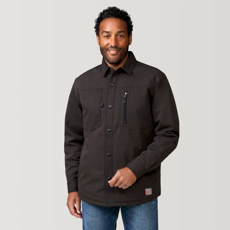 [Jonathan is 6’1” wearing a size Medium.] Men's Brawny Canvas Function Work Shirt - Fudge - M #color_fudge