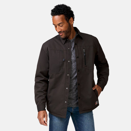 [Jonathan is 6’1” wearing a size Medium.] Men's Brawny Canvas Function Work Shirt - Fudge - M #color_fudge