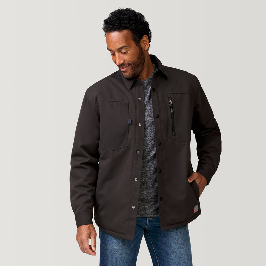 [Jonathan is 6’1” wearing a size Medium.] Men's Brawny Canvas Function Work Shirt - Fudge - M #color_fudge