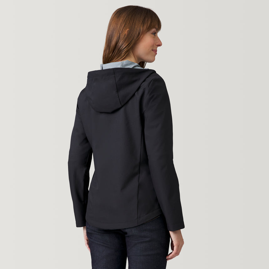 [Melanie is 5’8.5” wearing a size Small.] Women's X2O Packable Rain Jacket - S - Black #color_black