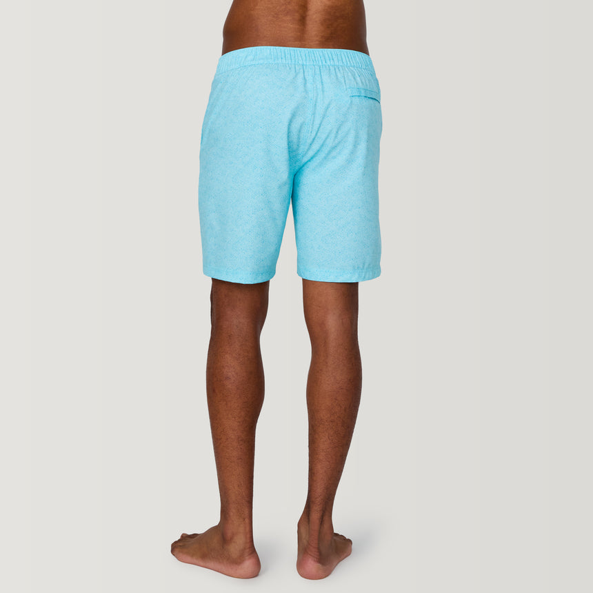 [Model is wearing a size Medium.] Men's Textured Surf Swim Short - M - AQUA #color_aqua