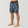 [Model is wearing a size Medium.] Men's Guava Coast Cargo Surf Swim Short - Sea Fog Floral - M #color_sea-fog-floral