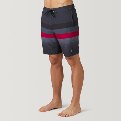 Men's Icon Stripe Surf Swim Short - M - Deep Charcoal Stripe #color_deep-charcoal-stripe