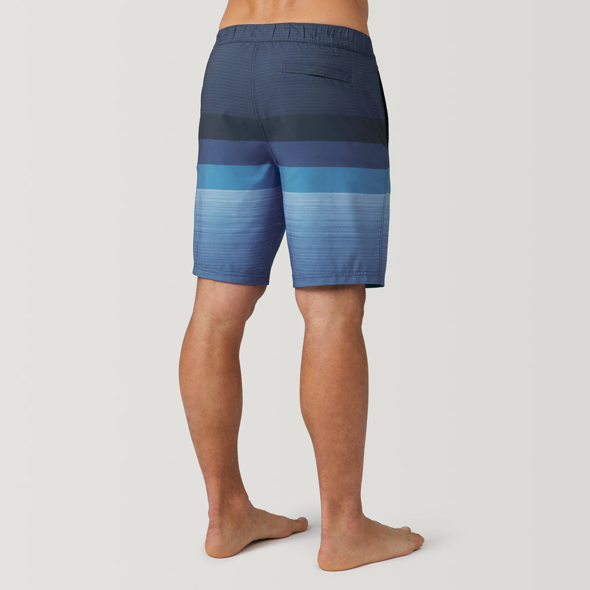Men's Icon Stripe Surf Swim Short - M - Prussian Blue Stripe #color_prussian-blue-stripe