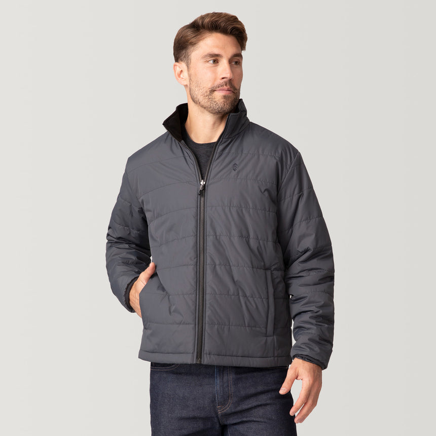 [Matt is 6'2" wearing a size Medium.] Men's Atalaya III 3-in-1 Systems Jacket - Pewter #color_pewter