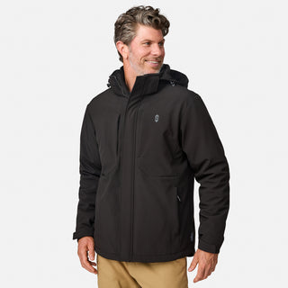 [Jonathan is 6'1" wearing a size Medium.] Men's Atalaya III 3-in-1 Systems Jacket - Black #color_black
