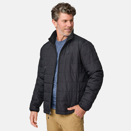 [Jonathan is 6'1" wearing a size Medium.] Men's Atalaya III 3-in-1 Systems Jacket - Black #color_black