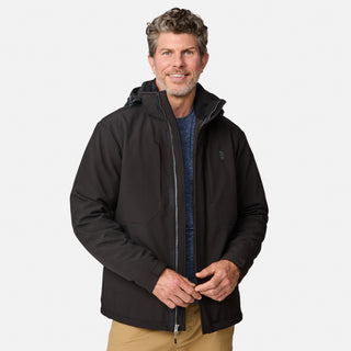 [Jonathan is 6'1" wearing a size Medium.] Men's Atalaya III 3-in-1 Systems Jacket - Black #color_black