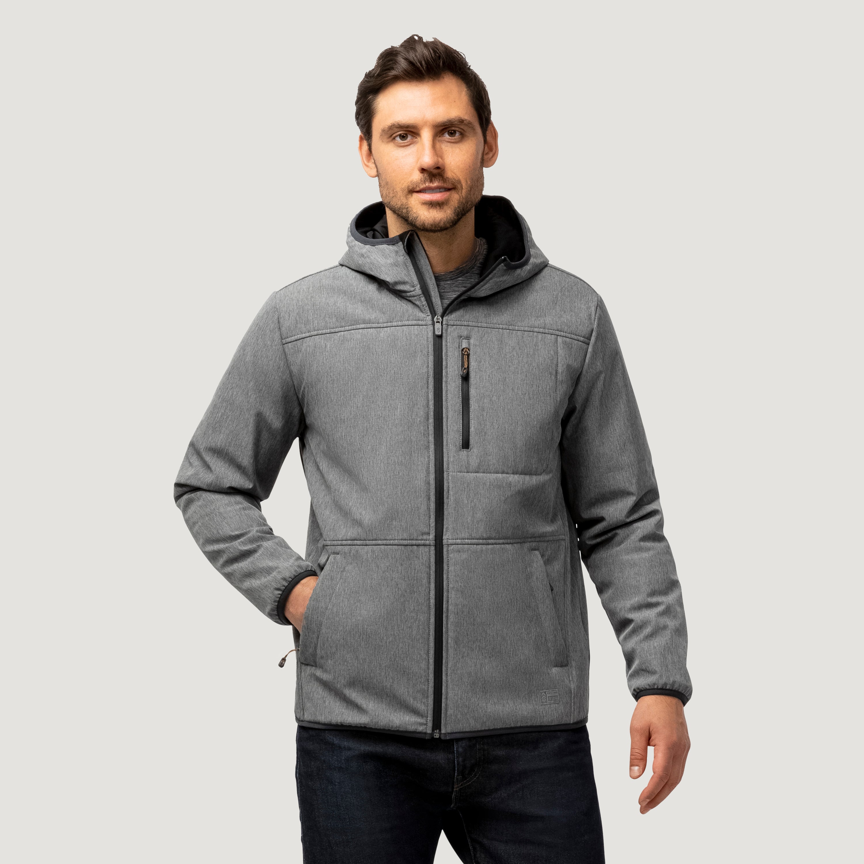 FREE COUNTRY MIXED MEDIA FLEECE JACKET INTO TURTLENECK FULL outlets ZIP MENS SMALL GRAY