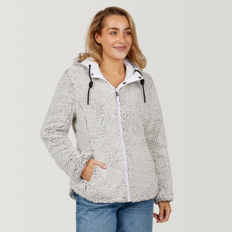 [Chelsea is 5'11.5" wearing a size Small.] Women's Stratus Lite Reversible Jacket - S - White #color_white