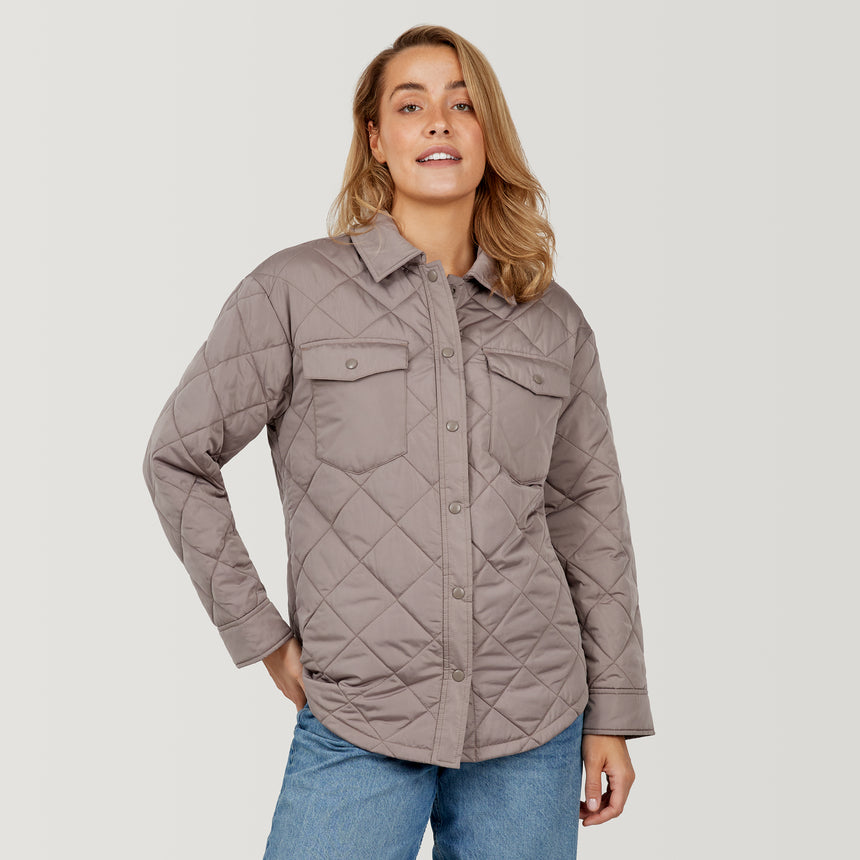 Women's Trailblazer Quilted Shacket - Taupe Chill - S #color_taupe-chill