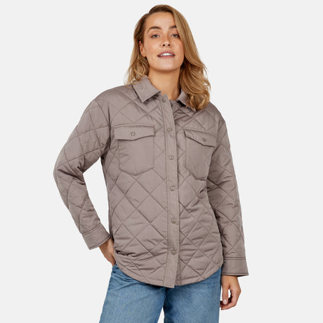 Women's Trailblazer Quilted Shacket - Taupe Chill - S #color_taupe-chill