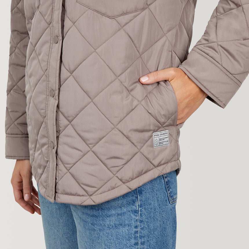 Women's Trailblazer Quilted Shacket - Taupe Chill - S #color_taupe-chill