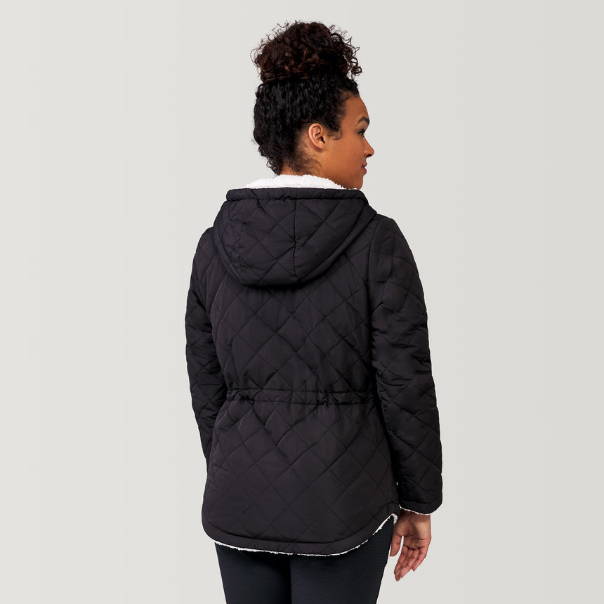 [Alexis is 5’6” wearing a size Small.] Women's Switch It Up Cloud Lite Reversible Jacket - S - Black #color_black