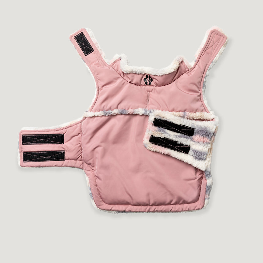 Reversible Sherpa Dog Jacket - Cameo Pink - #color_cameo_pink