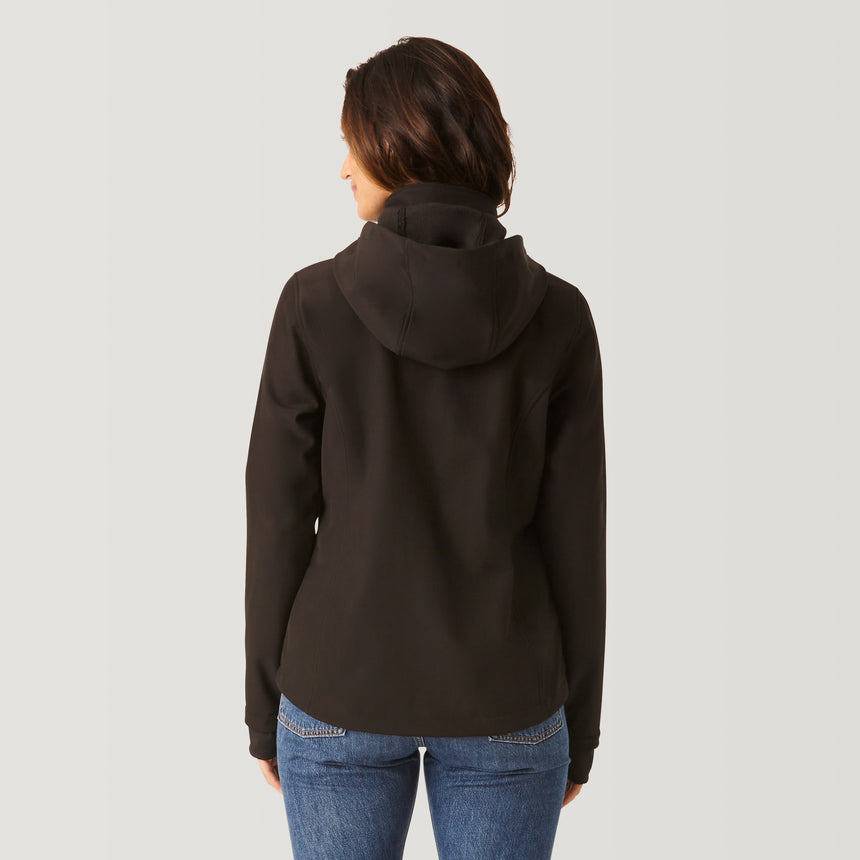 [Natalia is 5’9” wearing a size Small.] Women's FreeCycle® Super Softshell® Jacket - Black #color_black