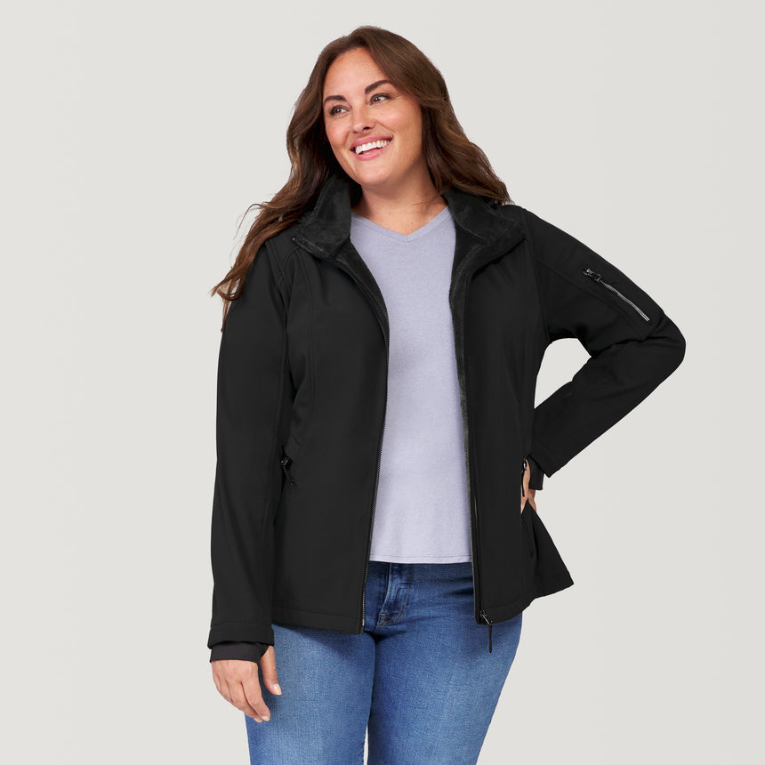 Women's Plus Size Aeris II Super Softshell® Jacket - Black - 1X #color_black