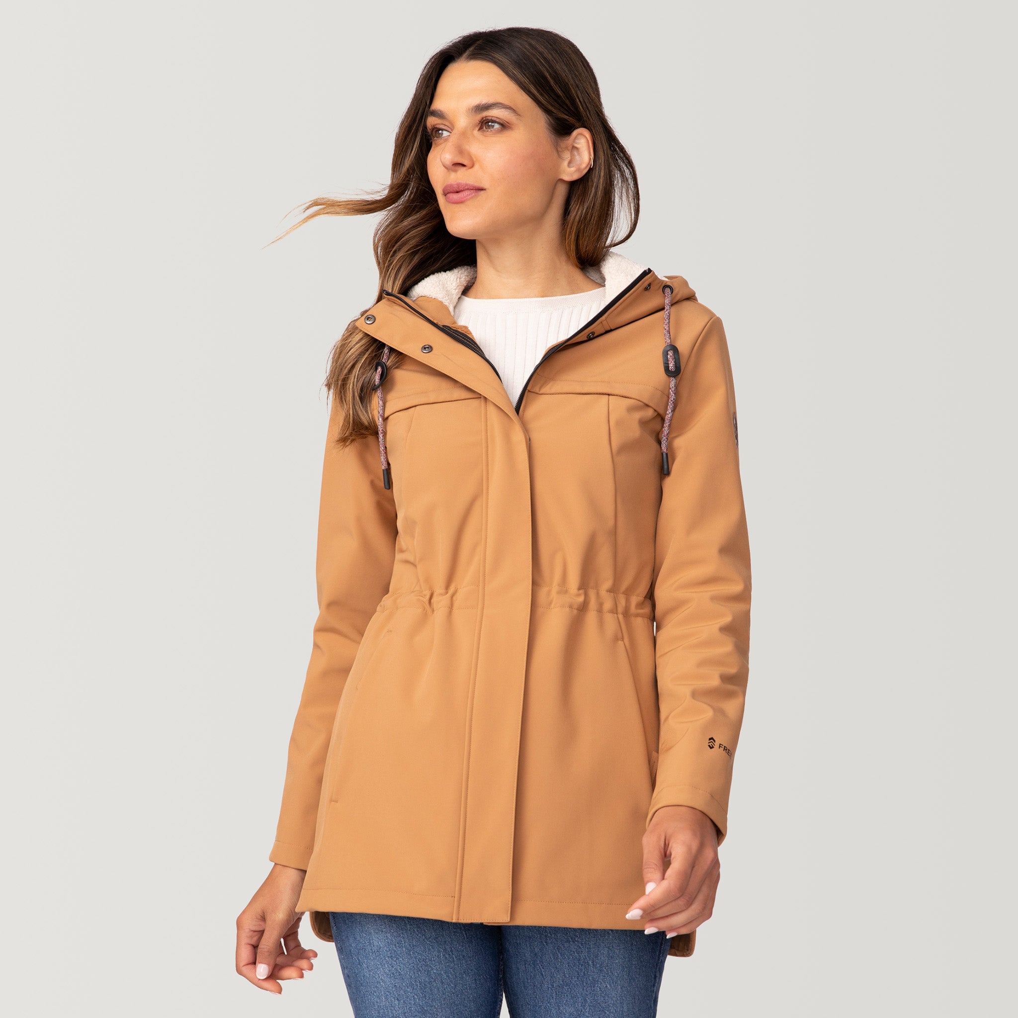 Women's FreeCycle® Long Super Softshell® Jacket 518-LOF4115 / Camel / XS