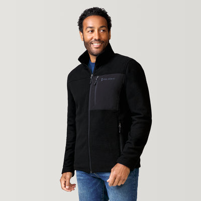 [Jonathan is 6’1” wearing a size Medium.] Men's Calabaza II Brick Fleece Jacket - Black - M #color_black