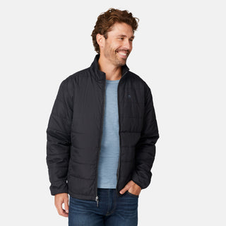 [Vince is 6'1" wearing a size Medium.] Men's Atalaya III 3-in-1 Systems Jacket - Navy #color_navy