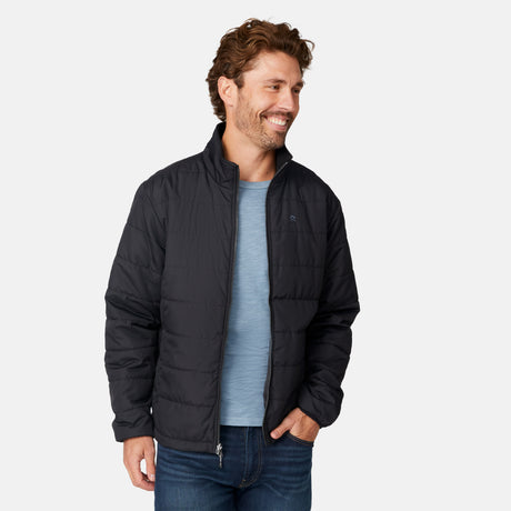 [Vince is 6'1" wearing a size Medium.] Men's Atalaya III 3-in-1 Systems Jacket - Navy #color_navy