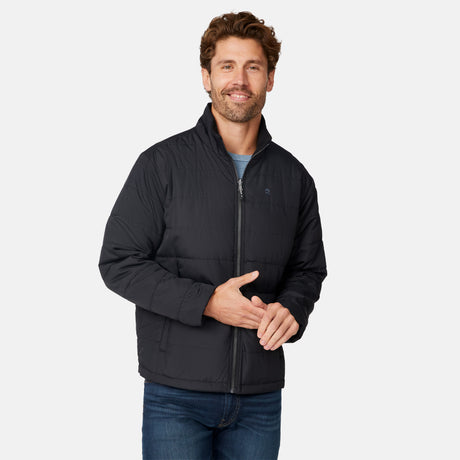[Vince is 6'1" wearing a size Medium.] Men's Atalaya III 3-in-1 Systems Jacket - Navy #color_navy