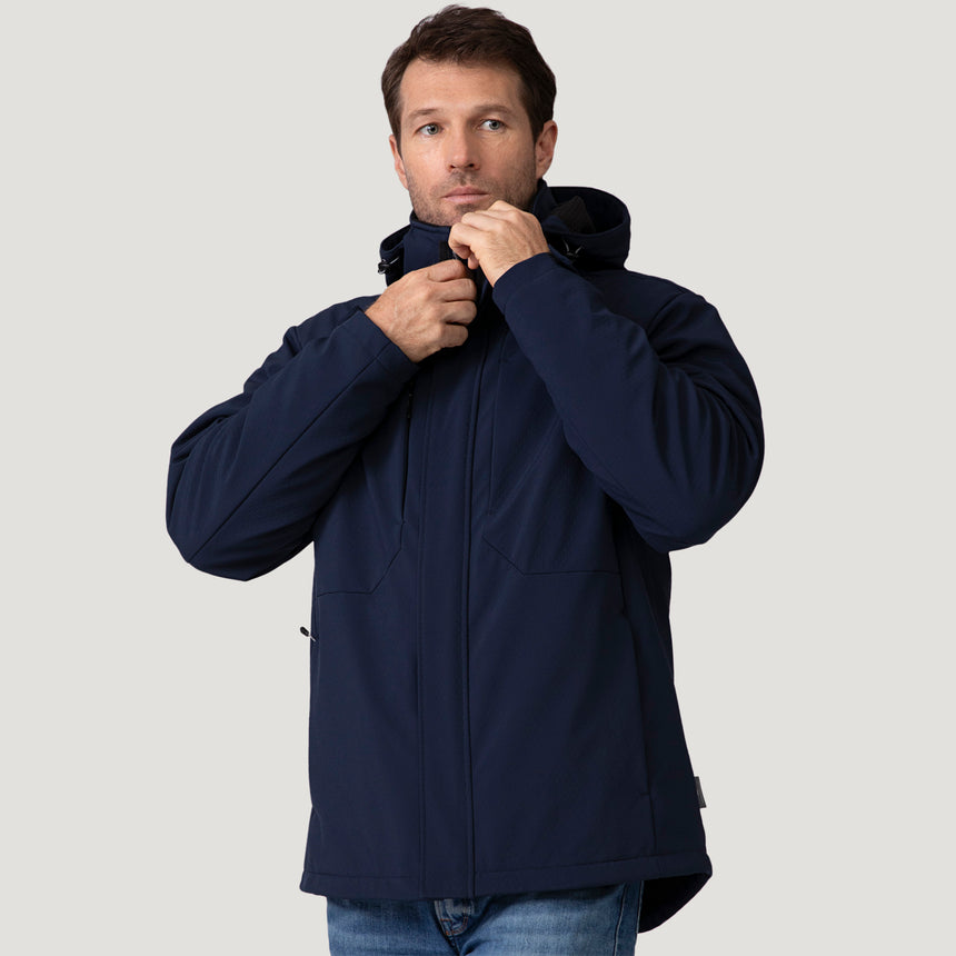 [Vince is 6'1" wearing a size Medium.] Men's Atalaya III 3-in-1 Systems Jacket - Navy #color_navy